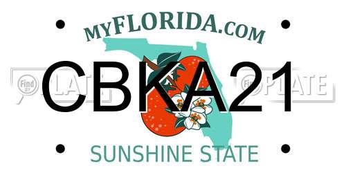 CBKA21 Florida License Plate