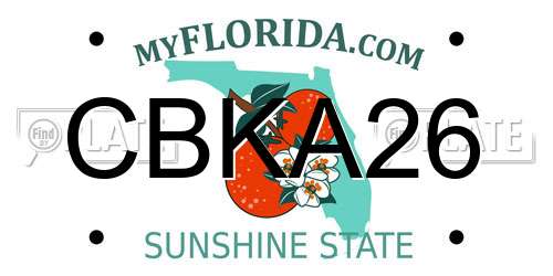 CBKA26 Florida License Plate