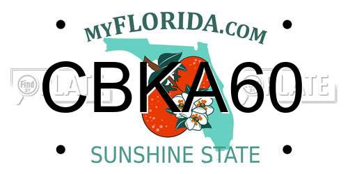 CBKA60 Florida License Plate
