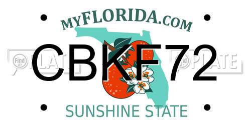 CBKF72 Florida License Plate