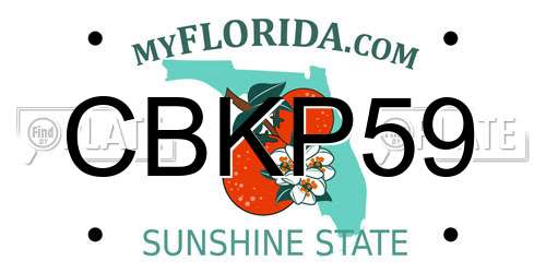 CBKP59 Florida License Plate