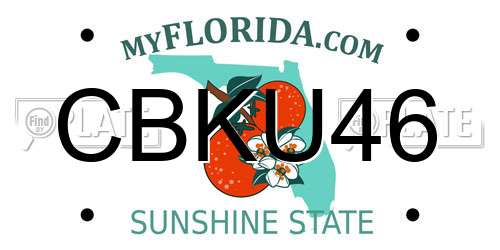 CBKU46 Florida License Plate