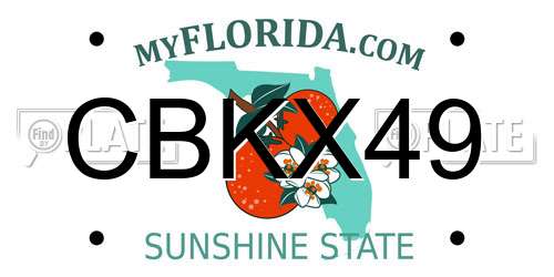 CBKX49 Florida License Plate