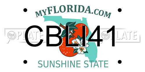 CBLI41 Florida License Plate