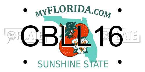 CBLL16 Florida License Plate