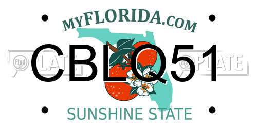 CBLQ51 Florida License Plate