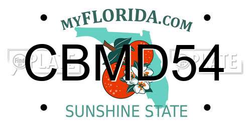CBMD54 Florida License Plate