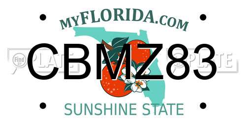 CBMZ83 Florida License Plate