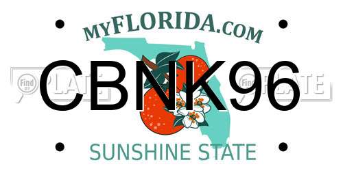 CBNK96 Florida License Plate