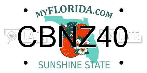 CBNZ40 Florida License Plate