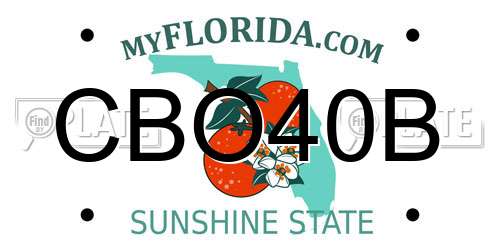 CBO40B Florida License Plate