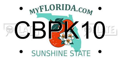 CBPK10 Florida License Plate