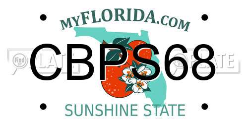 CBPS68 Florida License Plate
