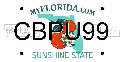 CBPU99 Florida License Plate