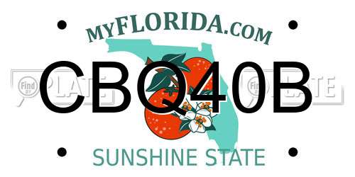 CBQ40B Florida License Plate