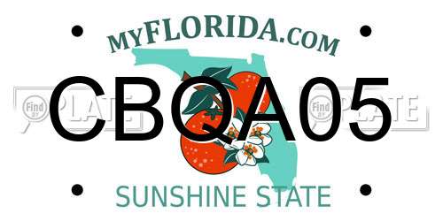 CBQA05 Florida License Plate
