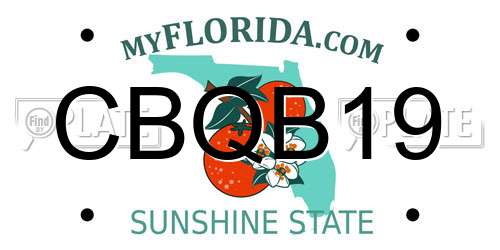 CBQB19 Florida License Plate