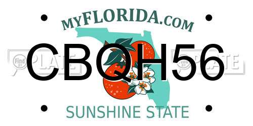 CBQH56 Florida License Plate