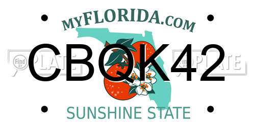 CBQK42 Florida License Plate