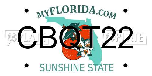 CBQT22 Florida License Plate