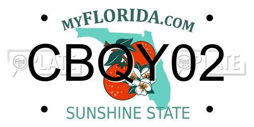 CBQY02 Florida License Plate