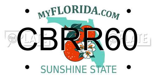 CBRR60 Florida License Plate