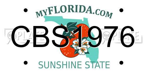 CBS1976 Florida License Plate