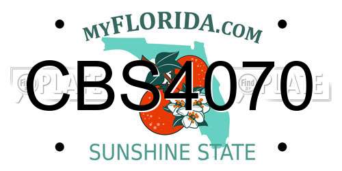 CBS4070 Florida License Plate