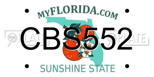 CBS552 Florida License Plate