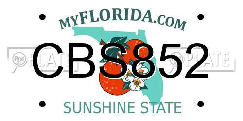 CBS852 Florida License Plate