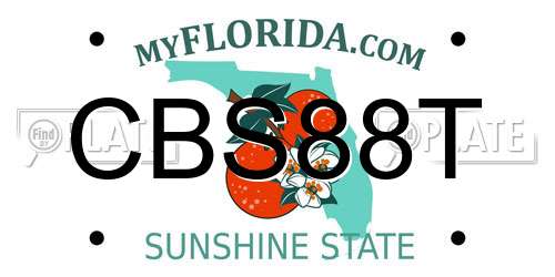 CBS88T Florida License Plate