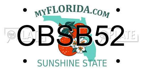CBSB52 Florida License Plate