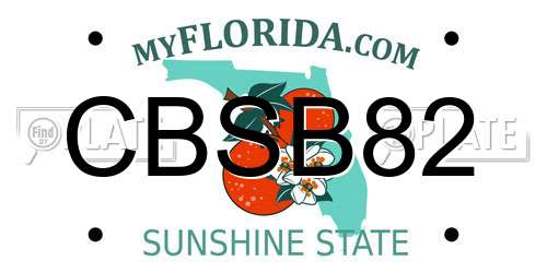 CBSB82 Florida License Plate
