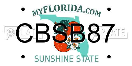 CBSB87 Florida License Plate