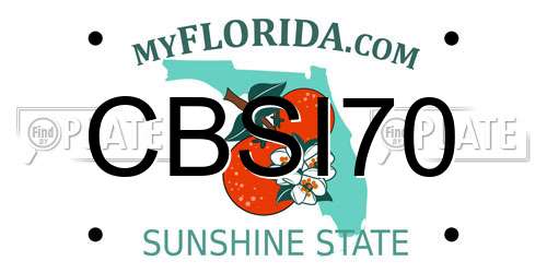 CBSI70 Florida License Plate