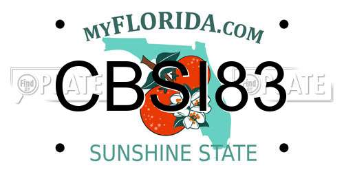 CBSI83 Florida License Plate