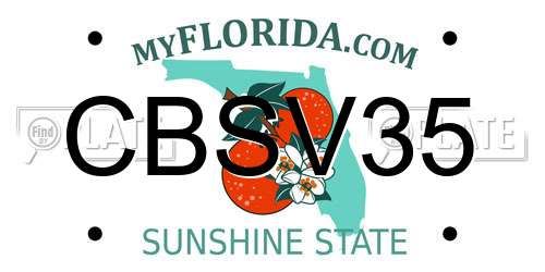 CBSV35 Florida License Plate