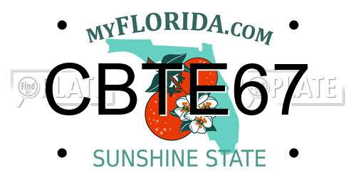 CBTE67 Florida License Plate