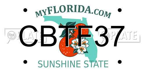 CBTF37 Florida License Plate