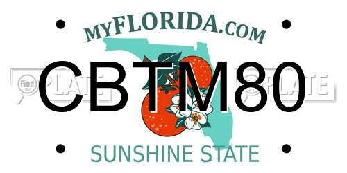 CBTM80 Florida License Plate