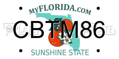 CBTM86 Florida License Plate