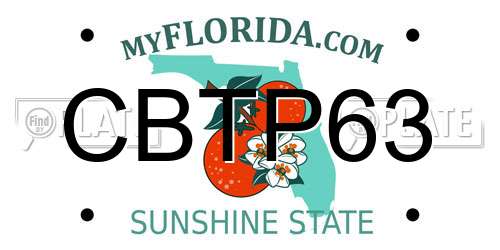 CBTP63 Florida License Plate