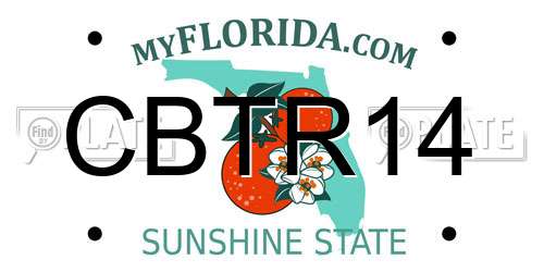 CBTR14 Florida License Plate