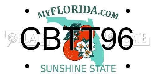 CBTT96 Florida License Plate
