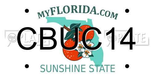 CBUC14 Florida License Plate