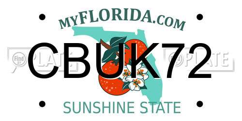 CBUK72 Florida License Plate