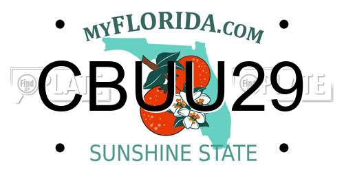 CBUU29 Florida License Plate