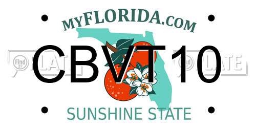 CBVT10 Florida License Plate