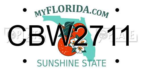 CBW2711 Florida License Plate