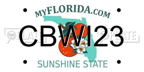 CBWI23 Florida License Plate